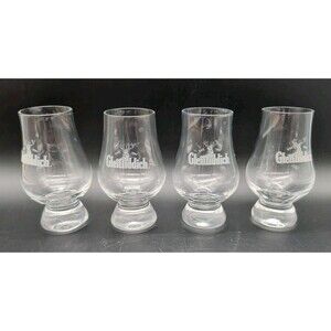 Glenfiddich Whiskey Glencairn Crystal Tasting Glass Set of 4 Stag Elk Bar